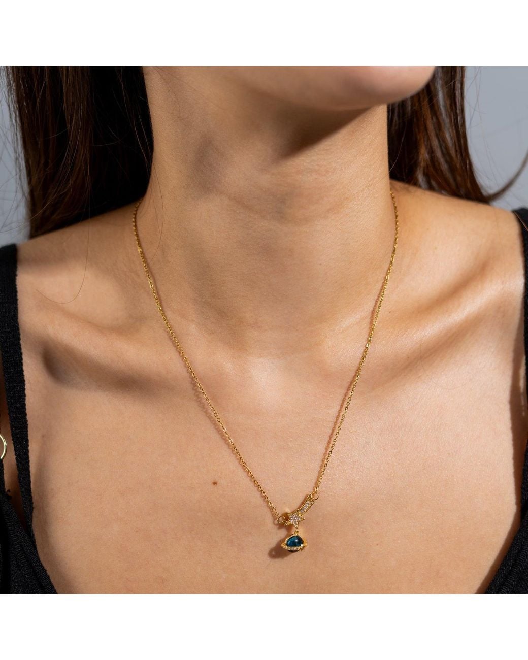 Ebru Jewelry Metallic Cosmic Journey Opal Star Necklace