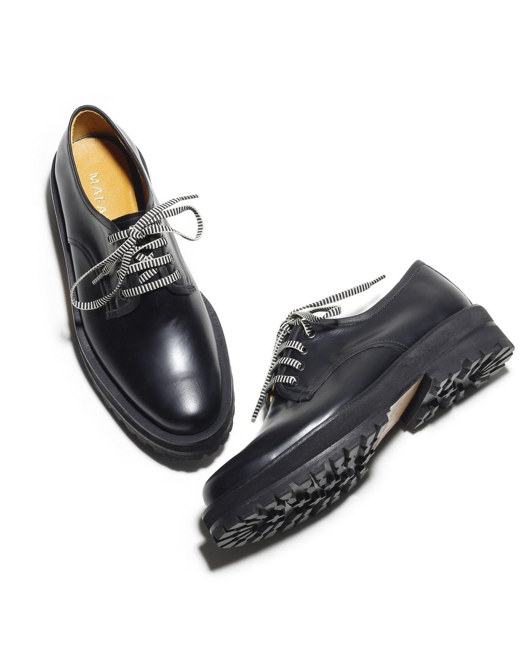 Mafalda Black Leather Lace-Up Loafers