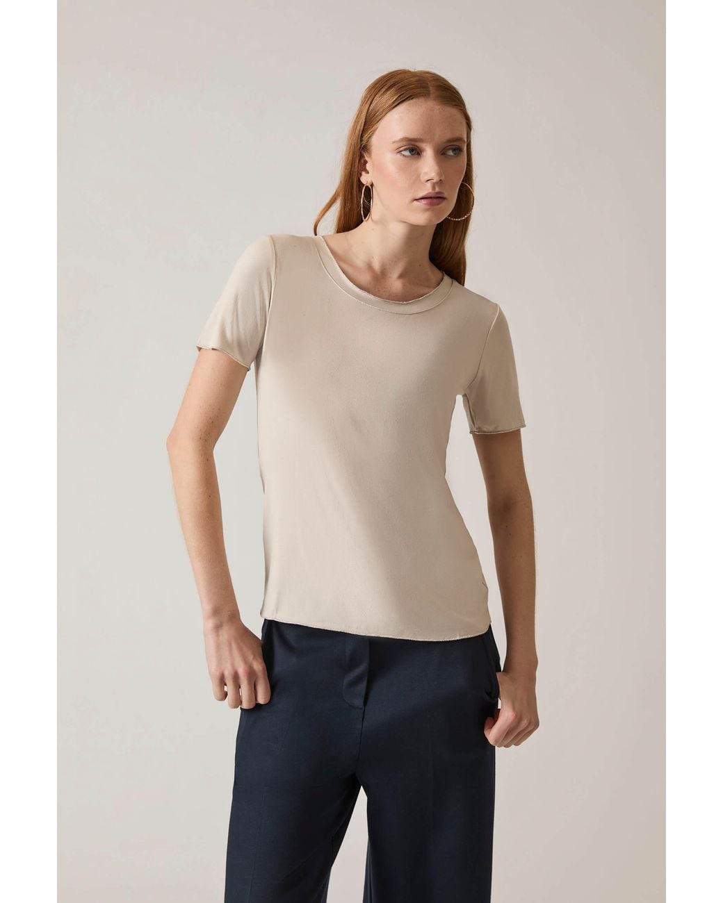 James Lakeland Natural Short Sleeve Top