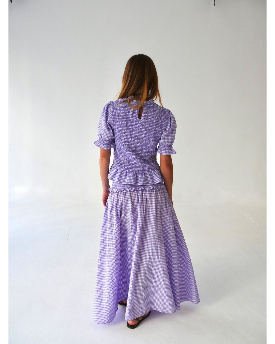 Mind Traveler Purple Lea Gingham Skirt
