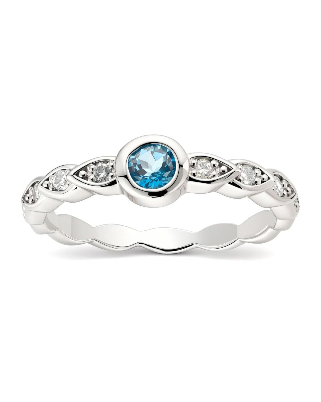 Kylie Harper Metallic Genuine Topaz & Diamond Band Ring