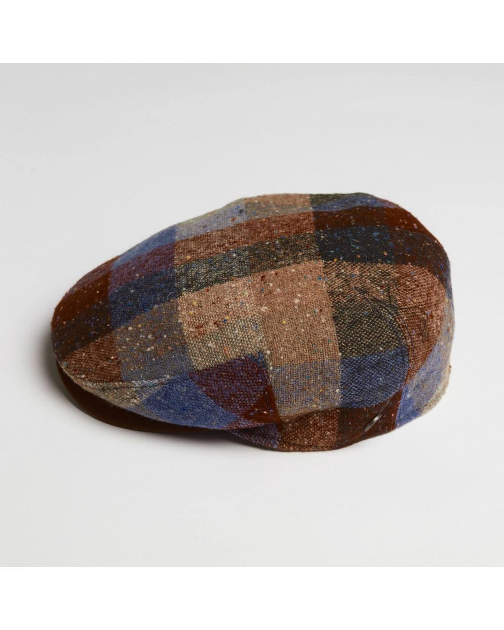 Dasmarca Hats Brown Tailor Checks Ukranian Tweed Wool Cap For for men