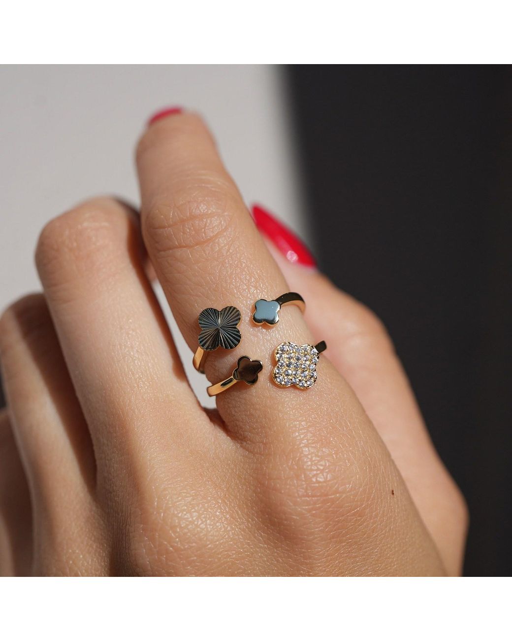 Argento Vivo Metallic The Clover Bypass Ring