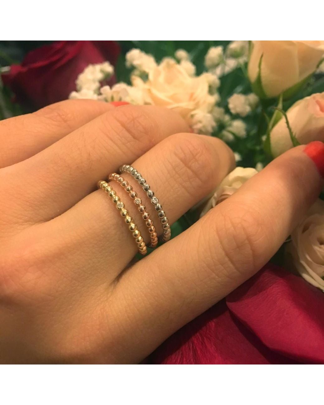 VicStoneNYC Fine Jewelry Metallic Natural Diamond Ball Textured Ring