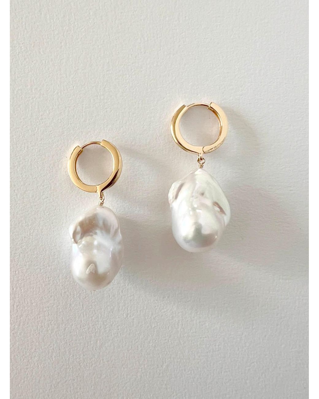 Astor & Orion Metallic Baroque Pearl Huggie Earrings