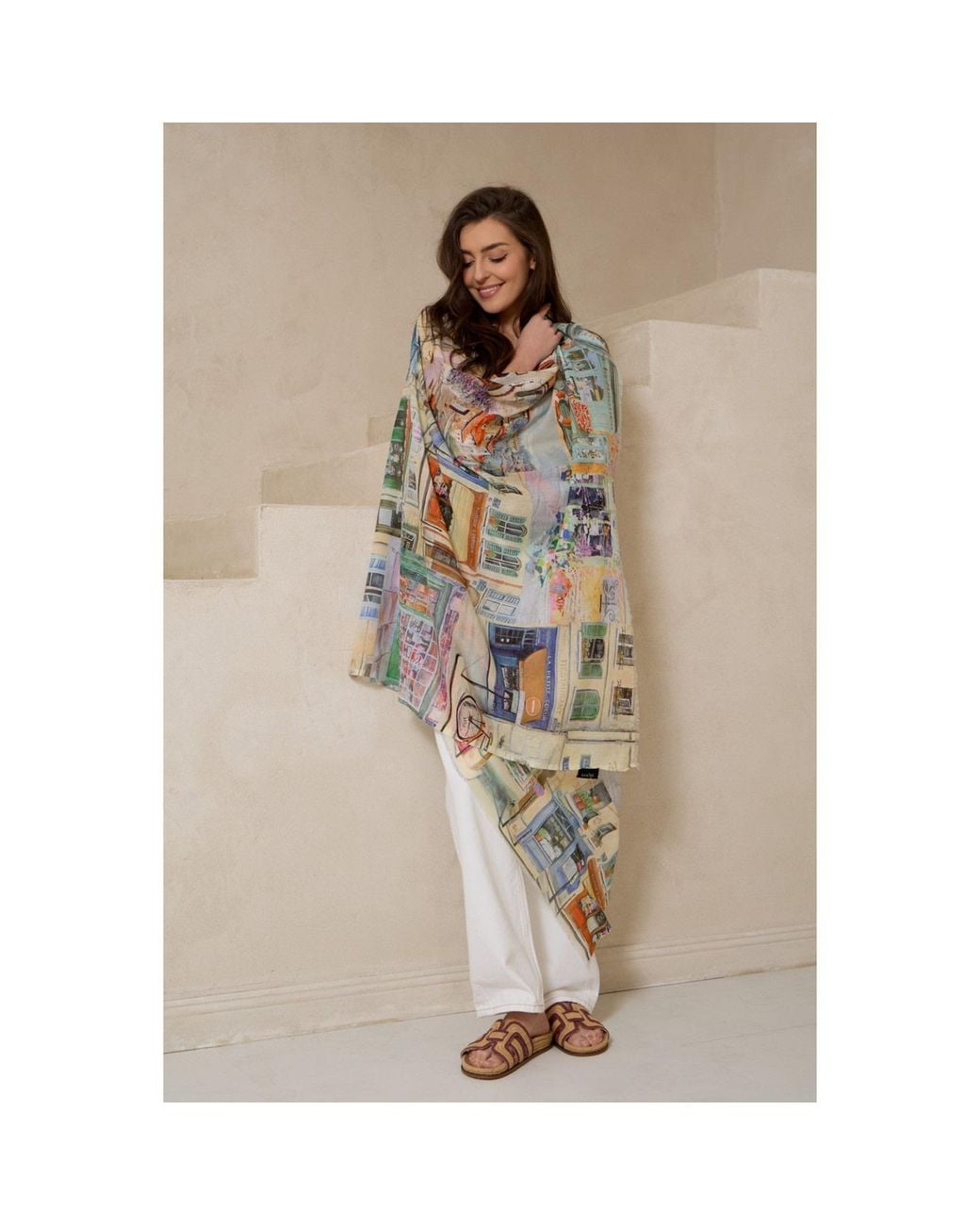Saachi Blue City Printed Scarf