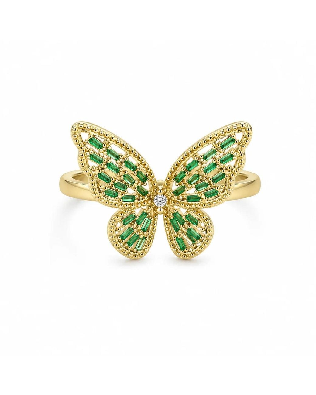 Angel Barocco Yellow Zirconia Butterfly Statement Ring