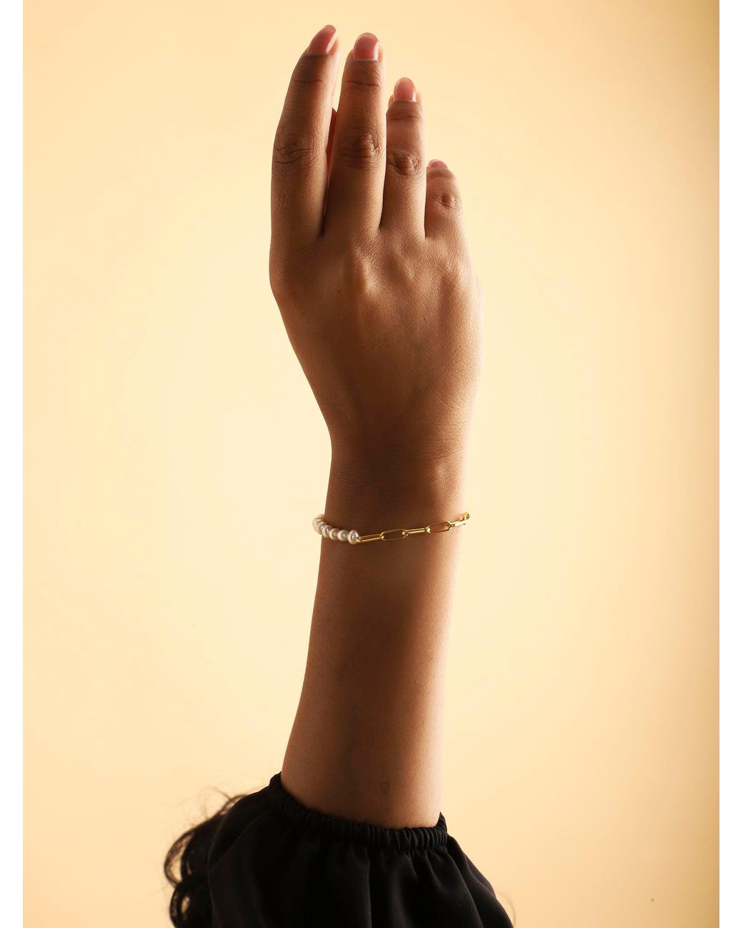Lila Rasa Metallic Pearl & Link Chain Bracelet