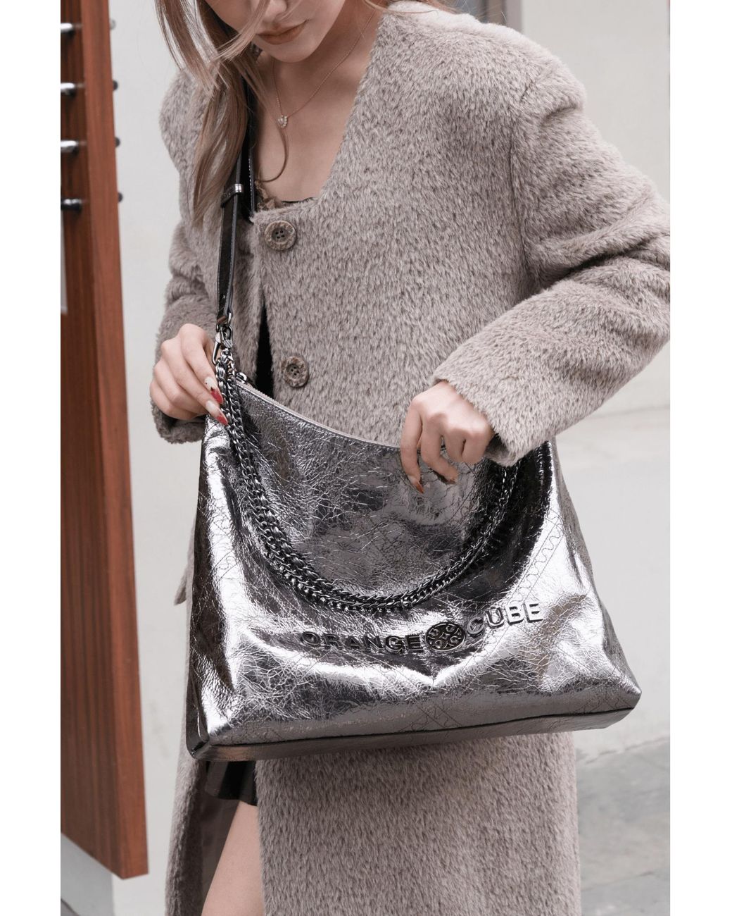 Orange Cube White Metropolitan Crossbody Bag