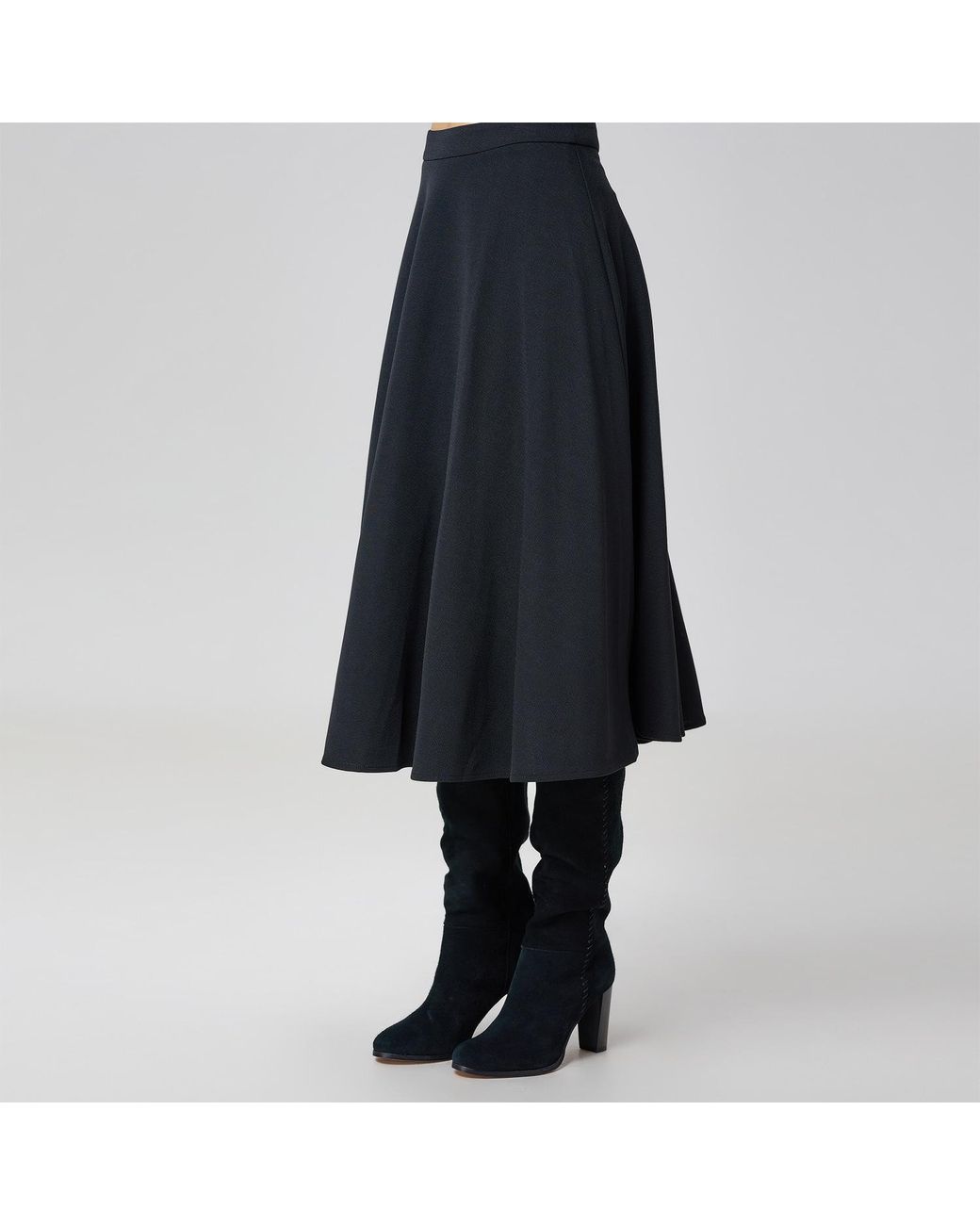 Smart and Joy Black Flared Knee-Length Skirt