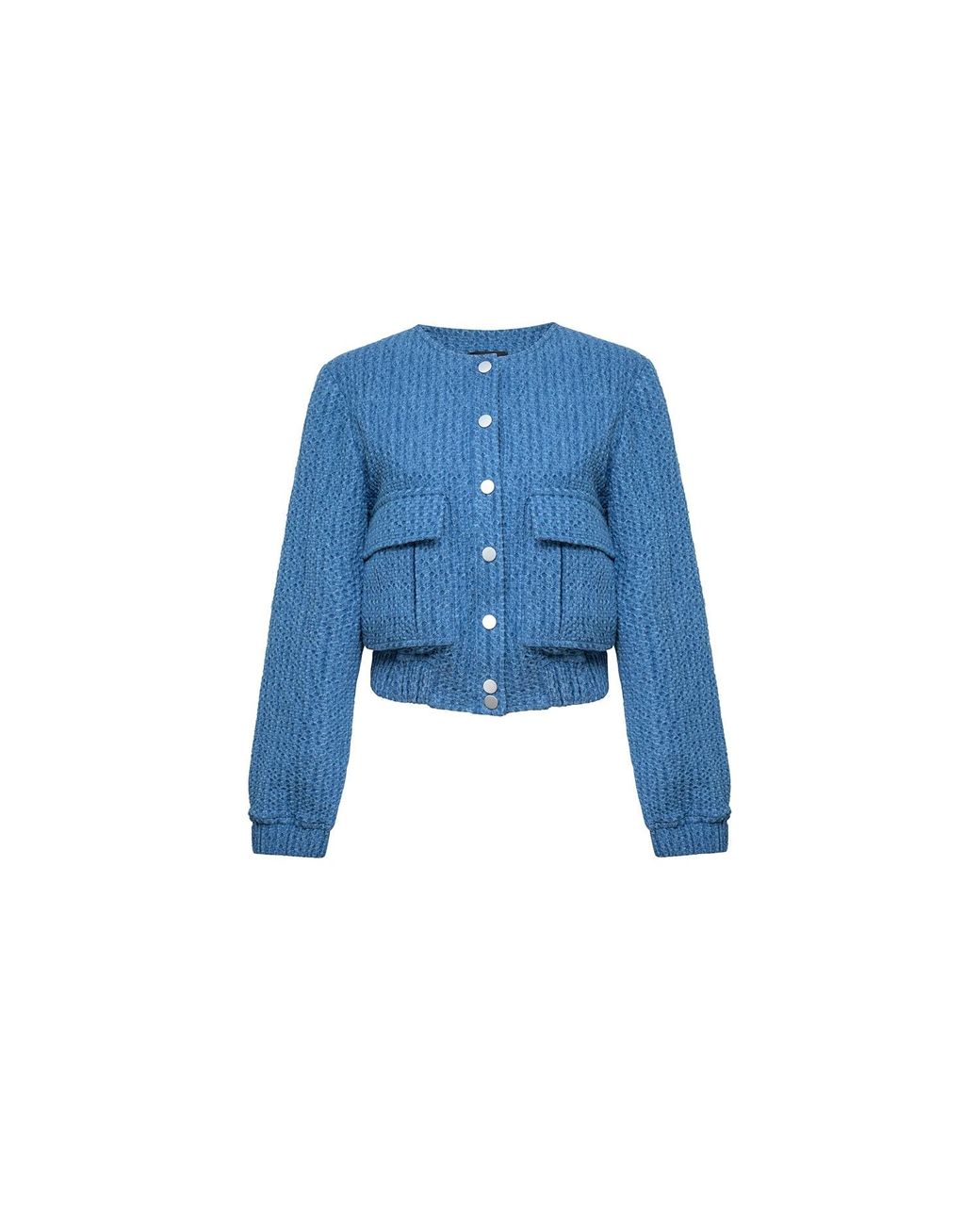 Audrey Vallens Blue Miss Av Jacquard Bomber Jacket