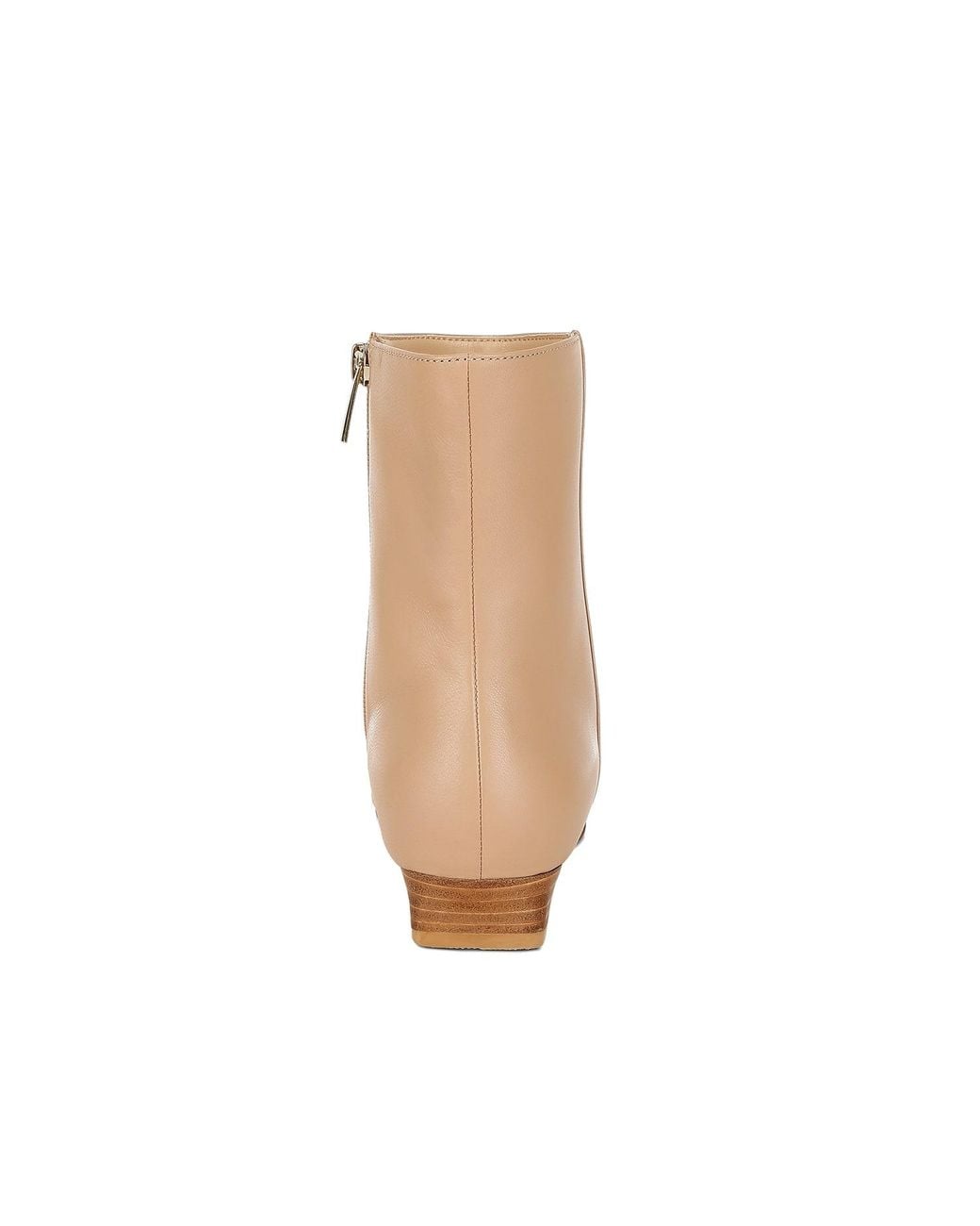 Rag & Co Natural Neutrals Obita Flared Heel Genuine Leather Boots