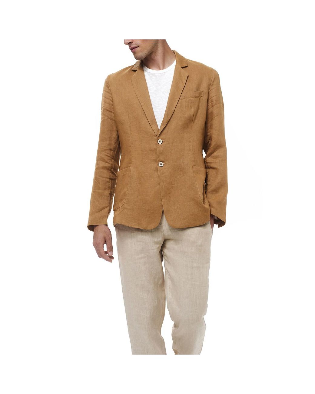 Haris Cotton Gray Linen Pants With Elastic Waistband And Back Pockets for men