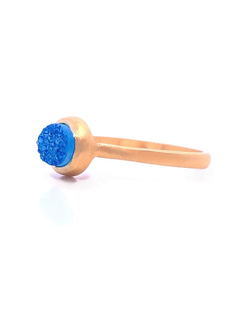 GEM BAZAAR Blue Balls Of Fire Stacking Ring