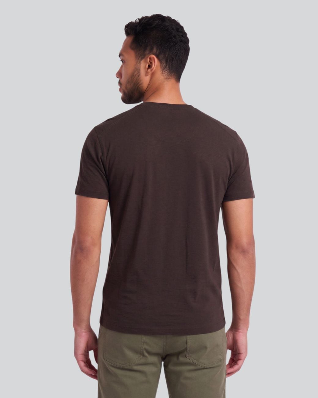 Lords of Harlech Black Victor Brownie Extra-Fine Merino V-Neck Tee for men