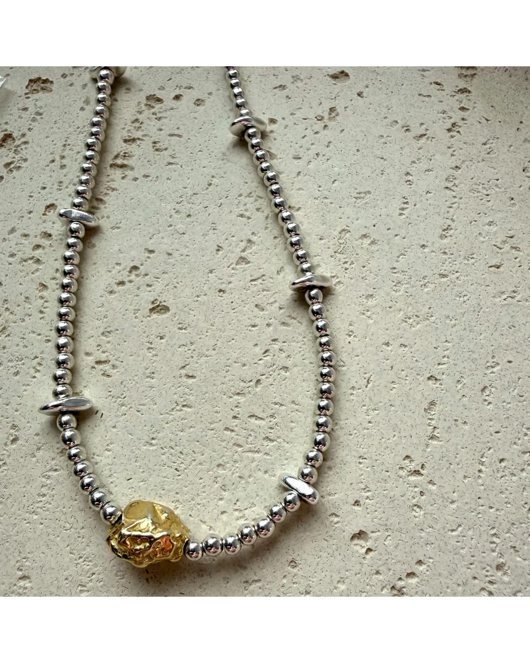 Larsuu Metallic Solar Orbit Hematite Necklace