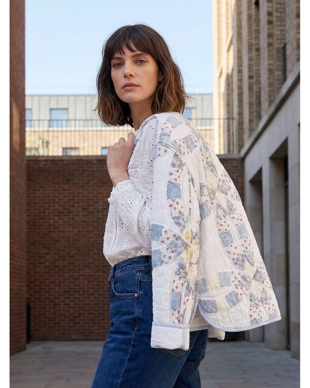 The Well Worn Blue Chloe Jacket – Reworked Patchwork Quilt