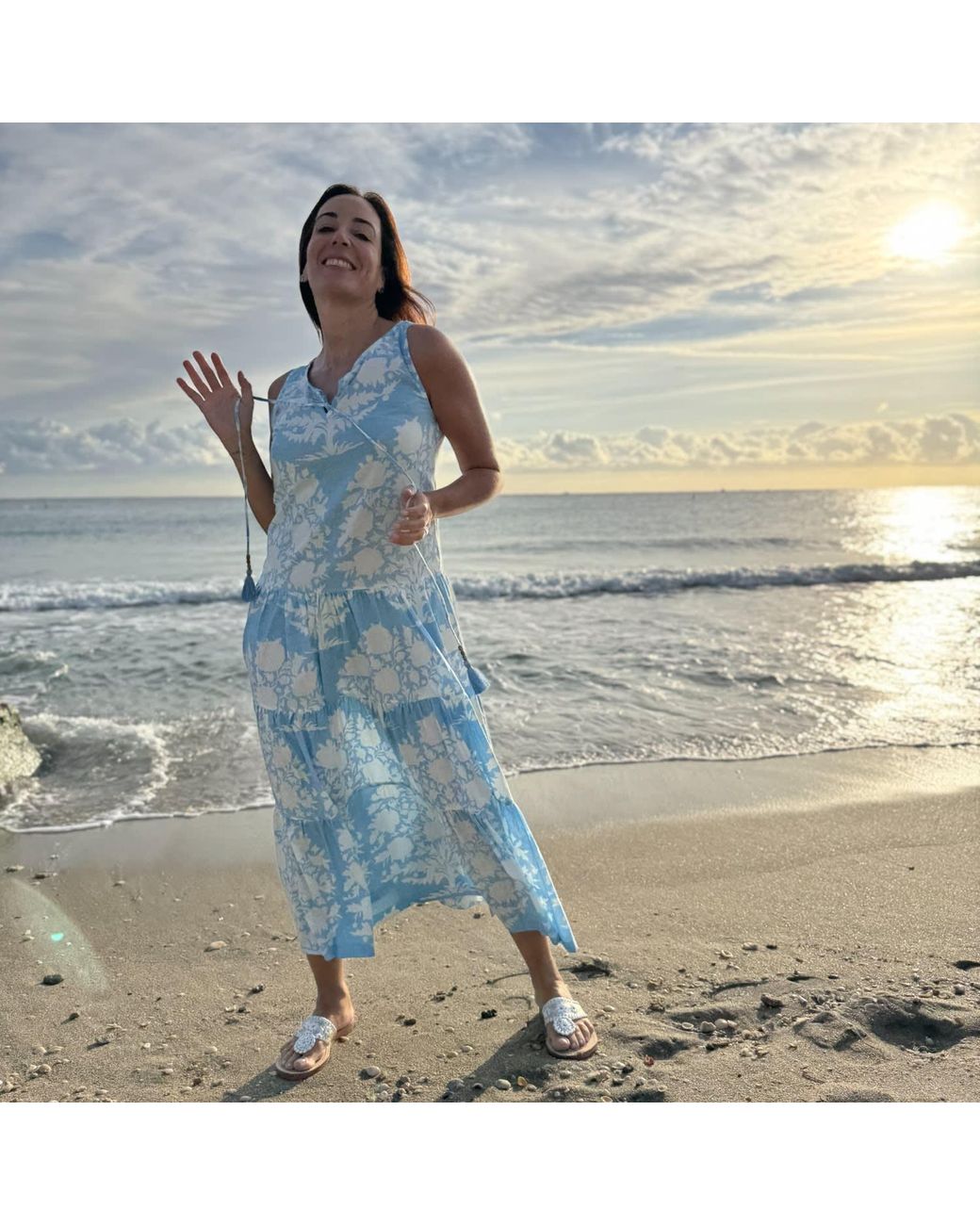 Pick Happy Relax Maxi Dress Tree Babyblue