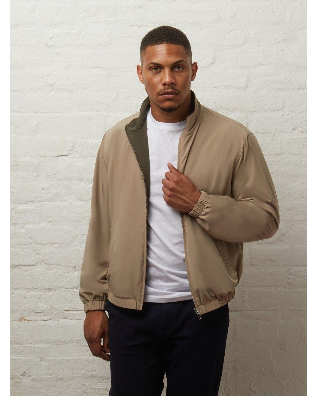 Guards London Green Neutrals Eldridge Reversible Lightweight Harrington for men