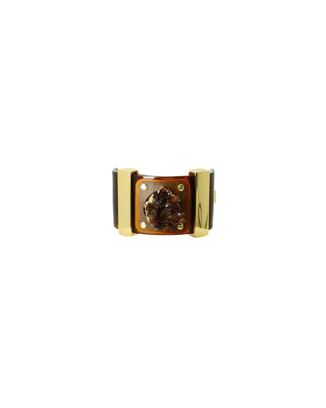 Gissa Bicalho White Handmade Acrylic Bracelet Slope Citrine Amber