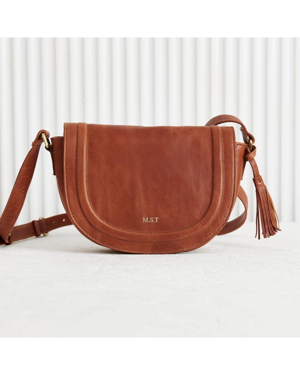 VIDA VIDA Brown Handmade Full Grain Leather Saddle Bag