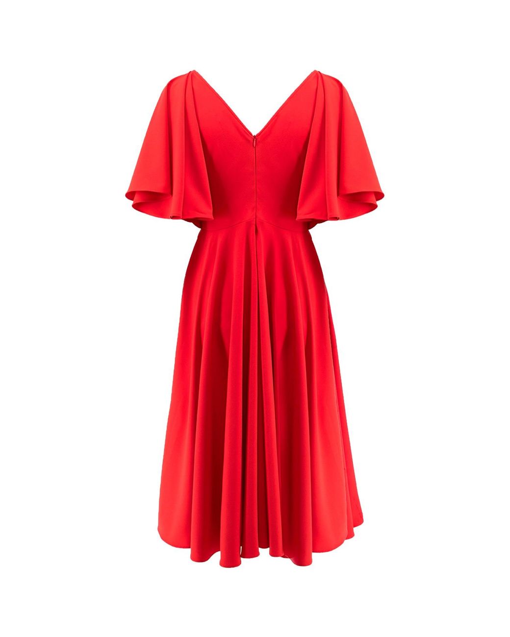 ROSERRY Florence Wrap Dress With Butterfly Sleeves in Red | Lyst UK