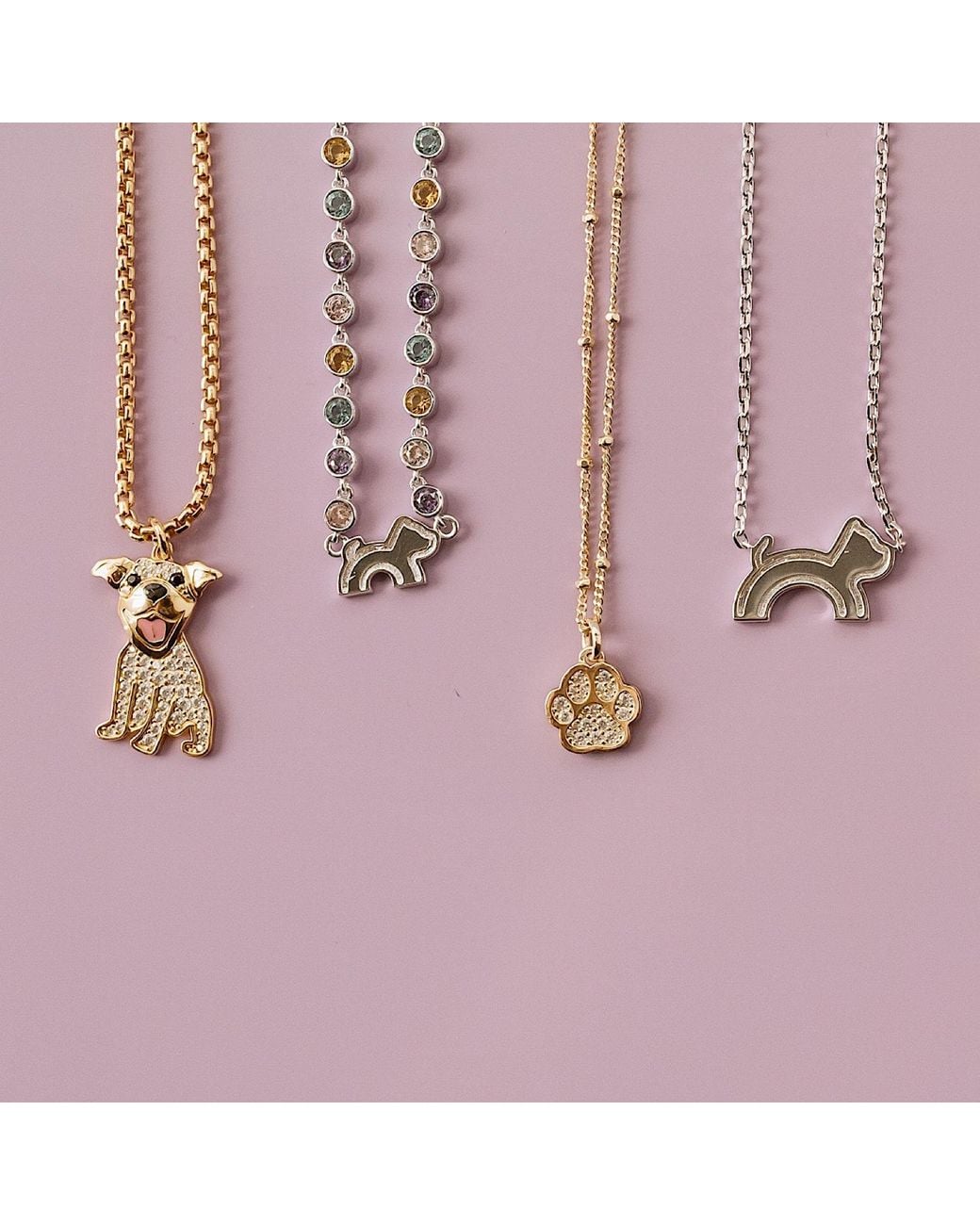 Cloud Haven Metallic Paw Print Choker Necklace