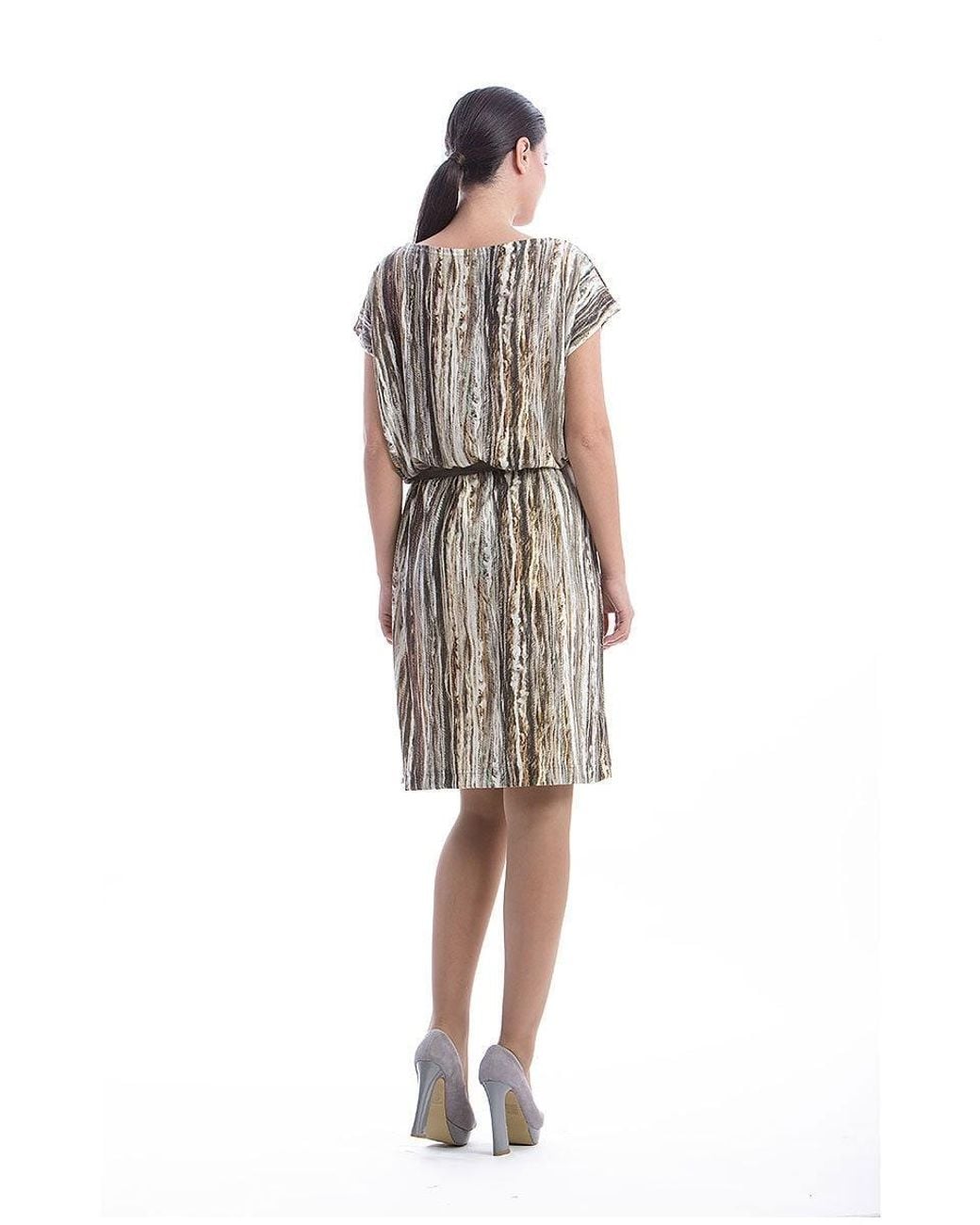 Conquista Natural Patterned Sack Dress