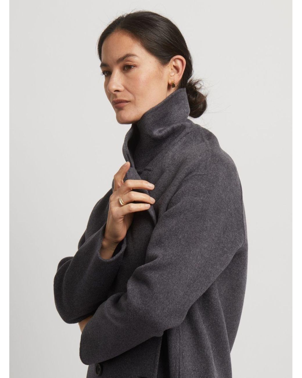 Guards London Blue Flora Wool Cashmere Double Breasted Coat