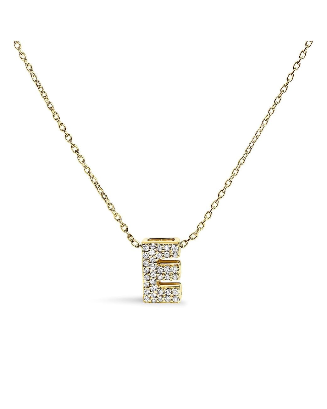 Haus of Brilliance Metallic 10K Diamond Accent "A-Z" Initial Bubble Pendant Necklace