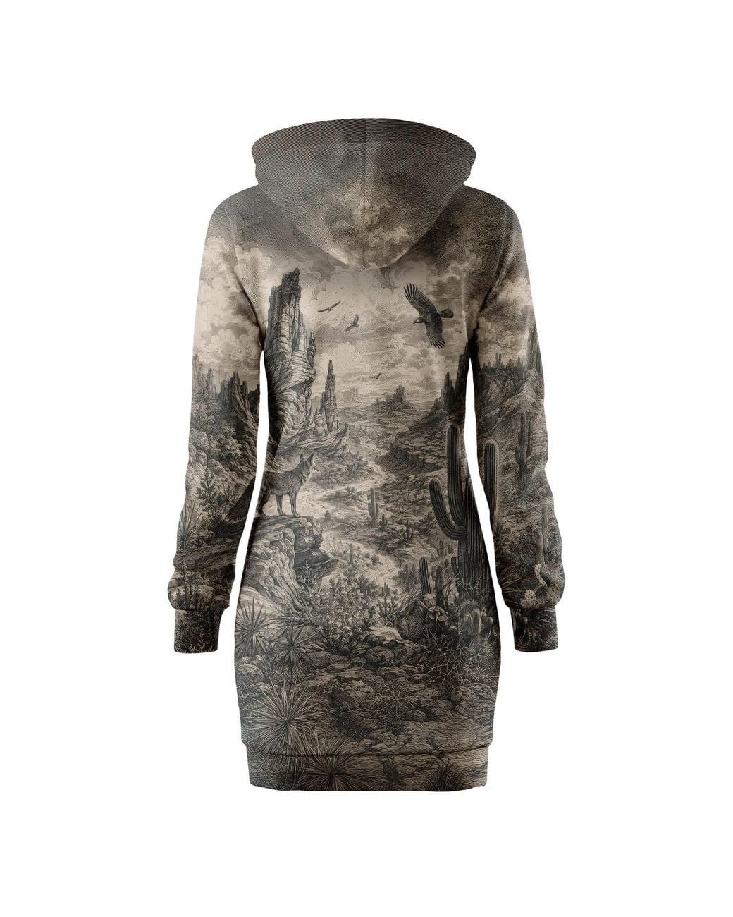 Aloha From Deer Gray Desert Howl Oversize Hoodie Dress