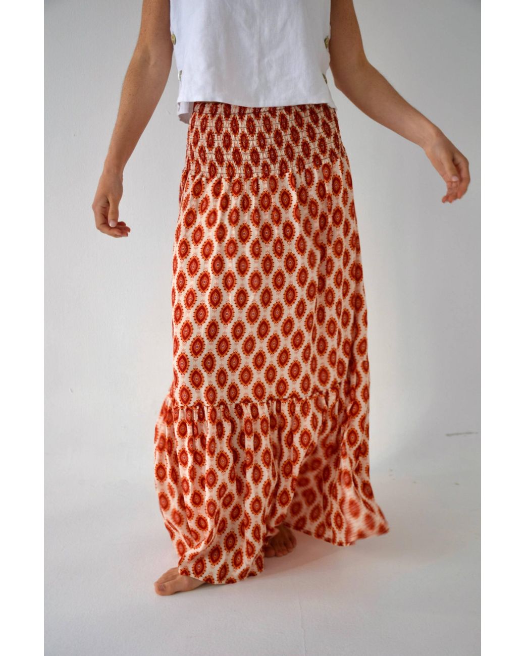 Mind Traveler Orange Indi Skirt