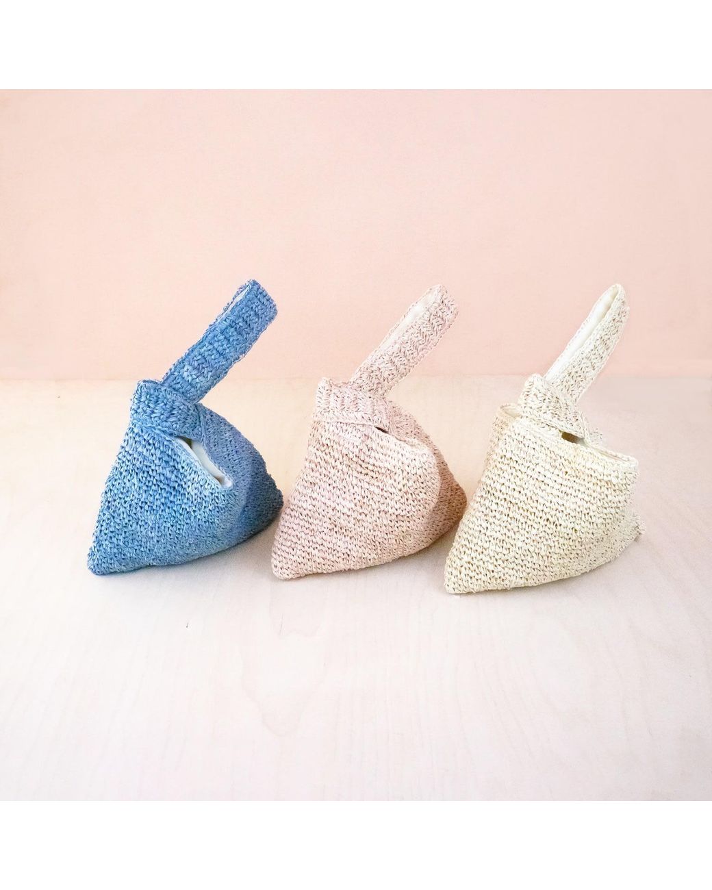 LIKHÂ Pink Neutrals Dusty Rose Crochet Knot Bag