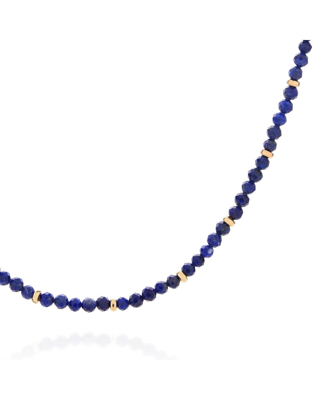 Nellou Jewellery Metallic Lapis September Birthstone Orbit Necklace