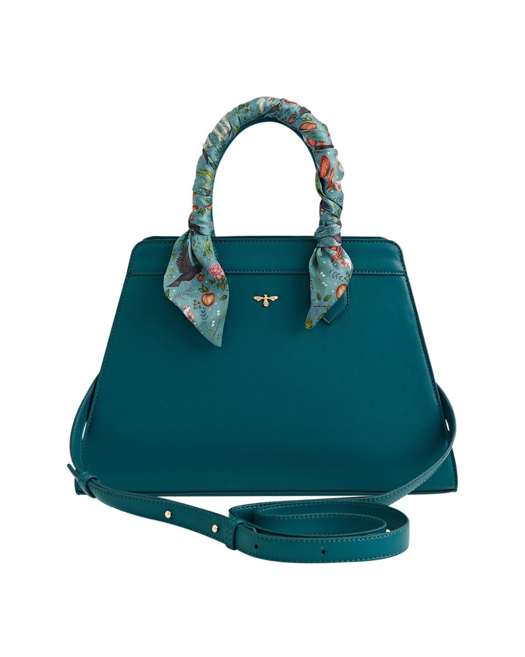 Fable England Blue Printed Vegan Leather Tote Bag