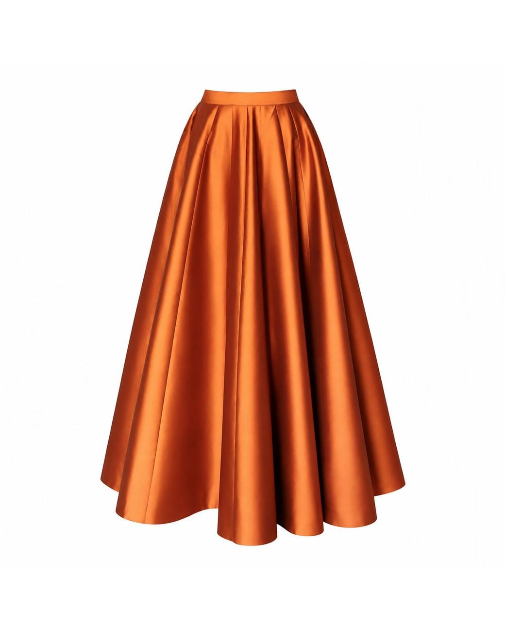 Richa Sharma Orange Burnt Silk Taffeta Maxi Skirt