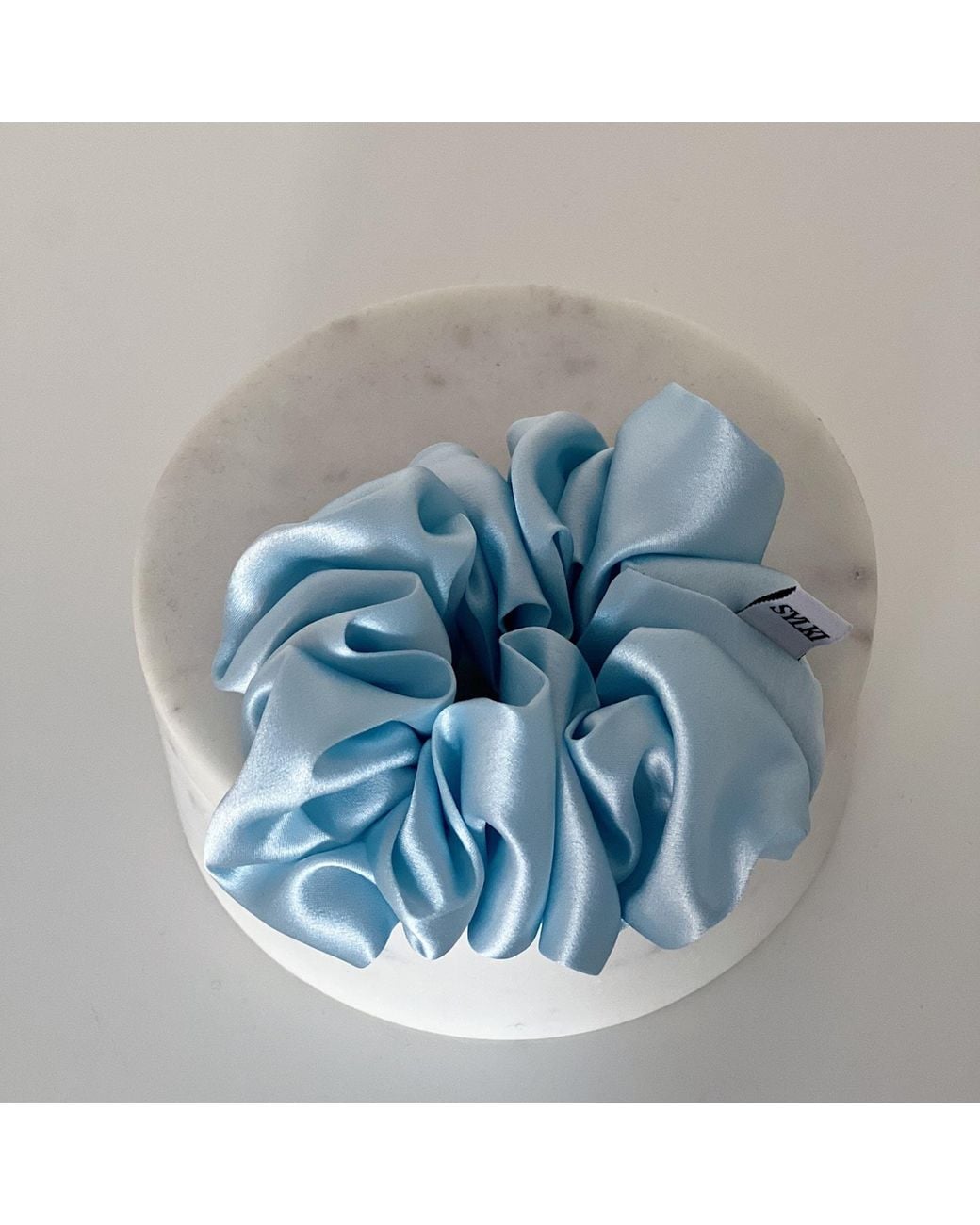 Sylk Blue Silk Scrunchies