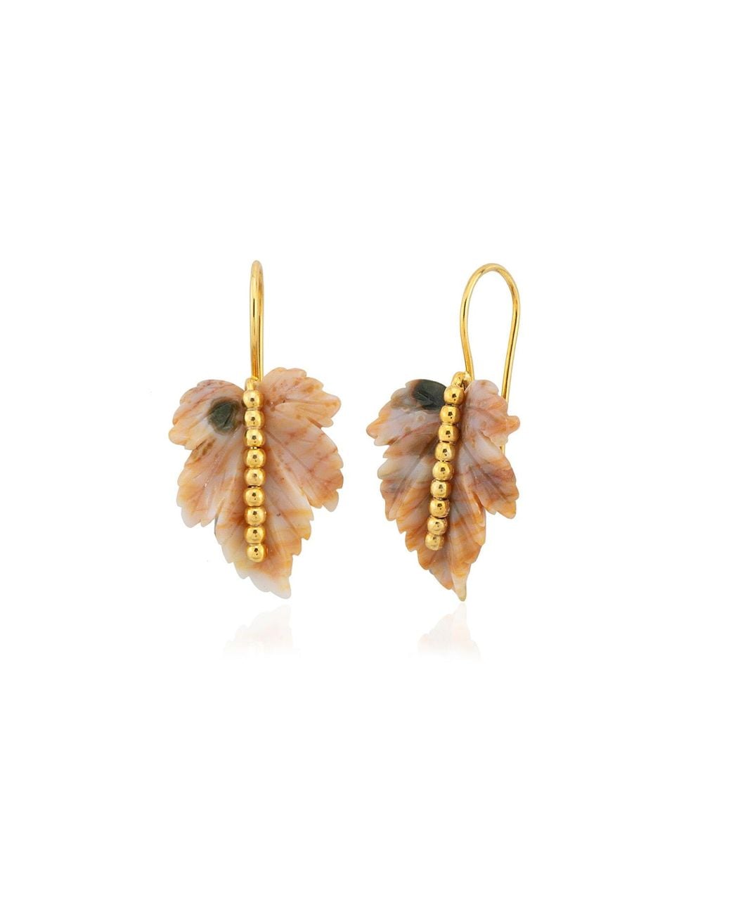 Milou Jewelry Metallic Agate Leaf Earrings