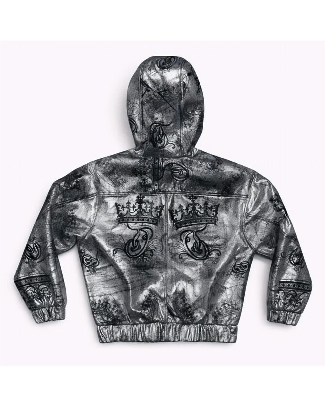 Zasta Studio Gray Throne Leather Jacket With Hoodie for men