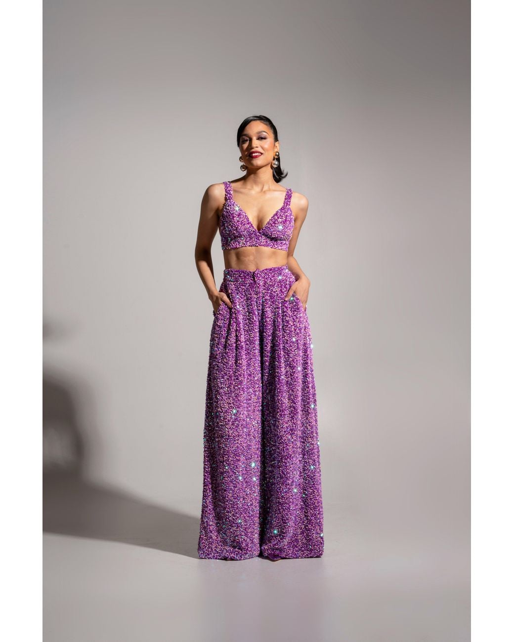 Ofuure Purple ' / Liza Sequin Bra Top