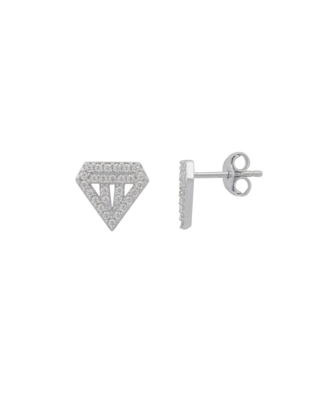 Spero London Metallic Sterling Diamond Stud Earrings