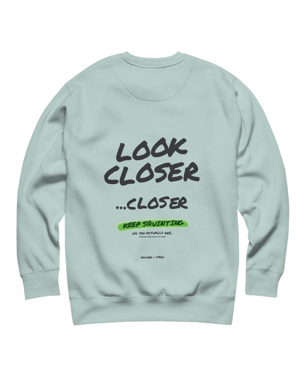Anchor and Crew Green Ice Small Print Annotations Organic Cotton Sweatshirt