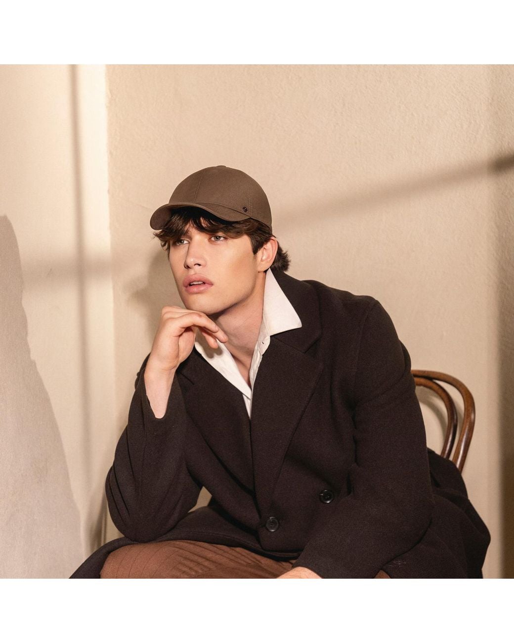 DORIA 1905 Brown Knitted Baseball Cap for men