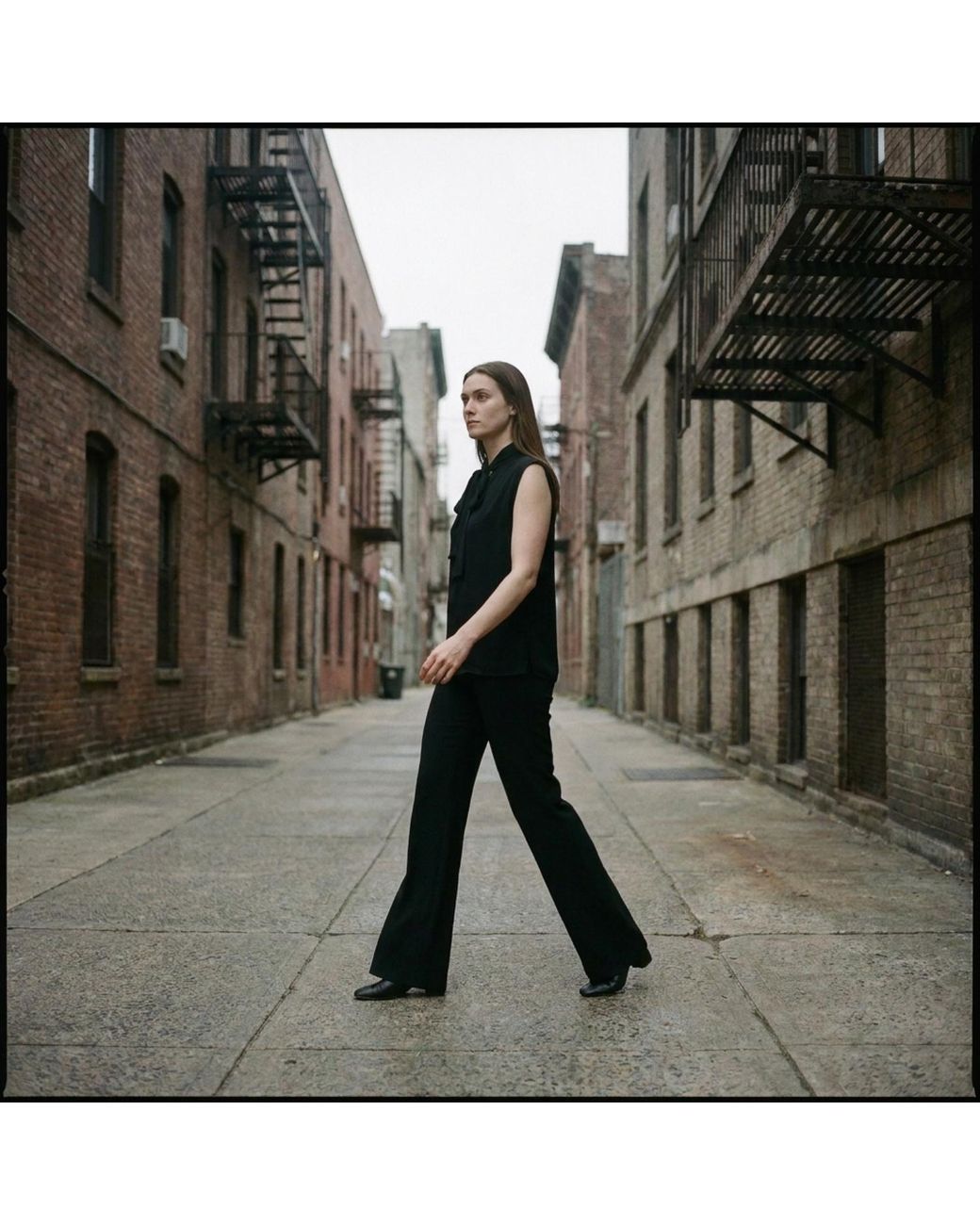Modenaire Black Sleeveless Tie Neck Blouse And Wide Leg Trouser Set