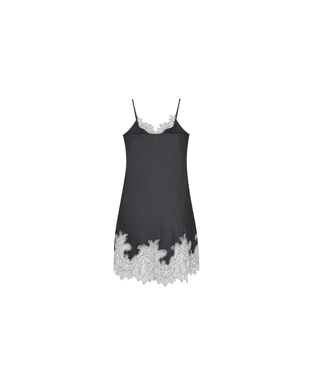 Avenue 8 Black Silk Lace Detailed Mini Cami Dress