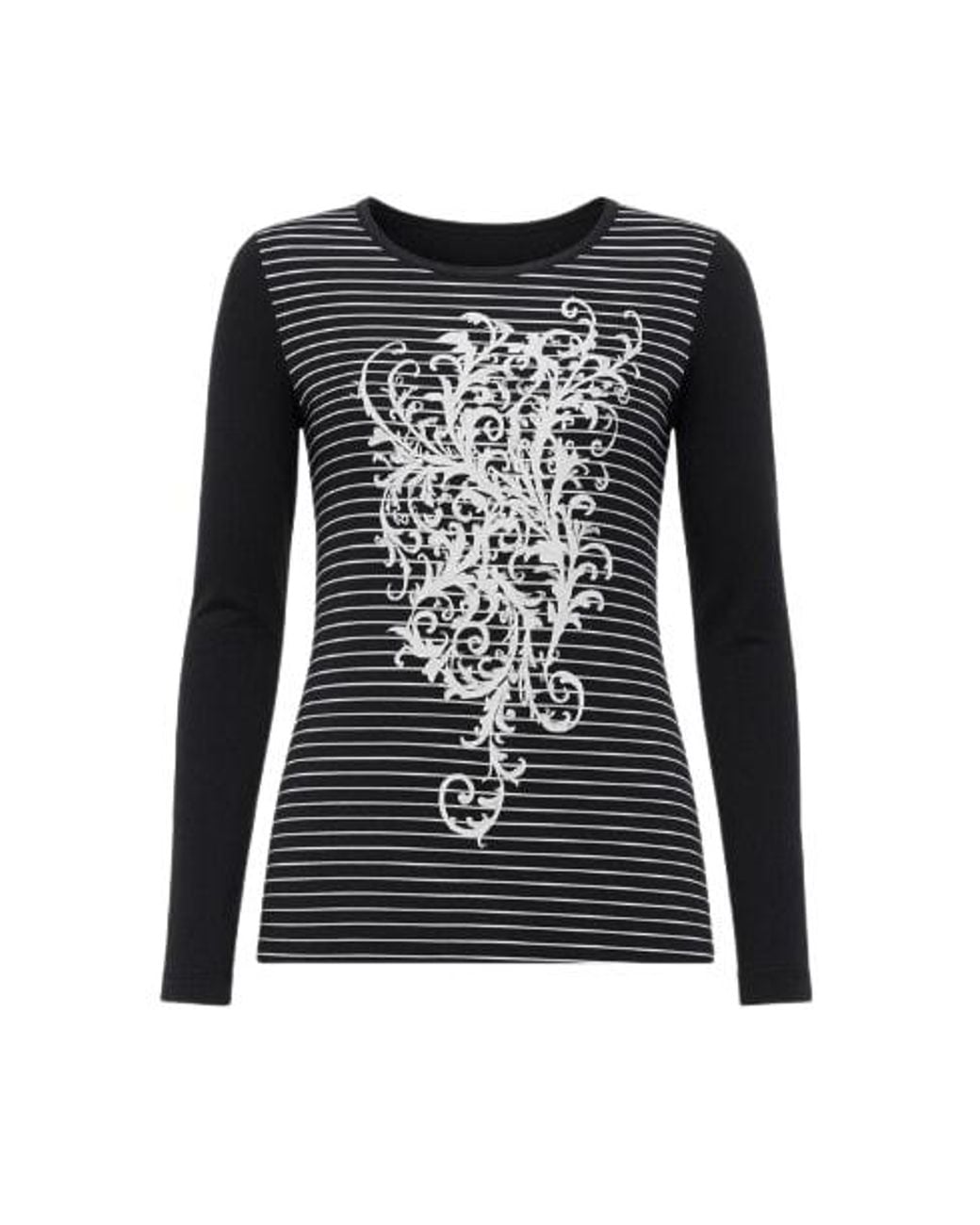Conquista Black Striped Long Sleeve Tee