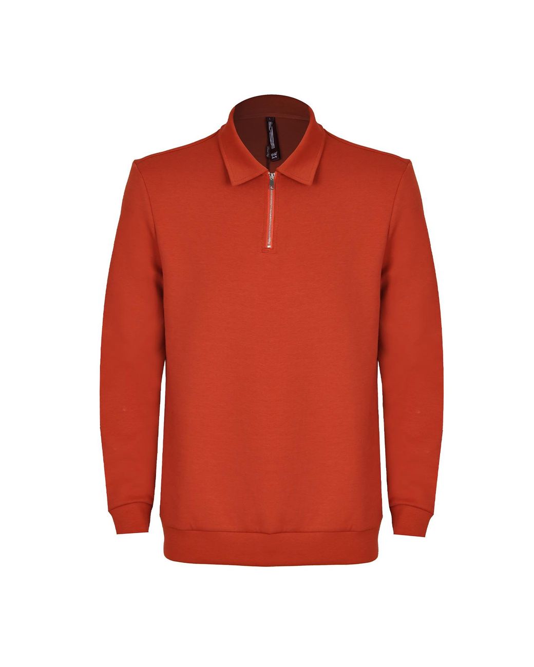 DAVID WEJ Red Enzo Cotton Zip Polo – for men