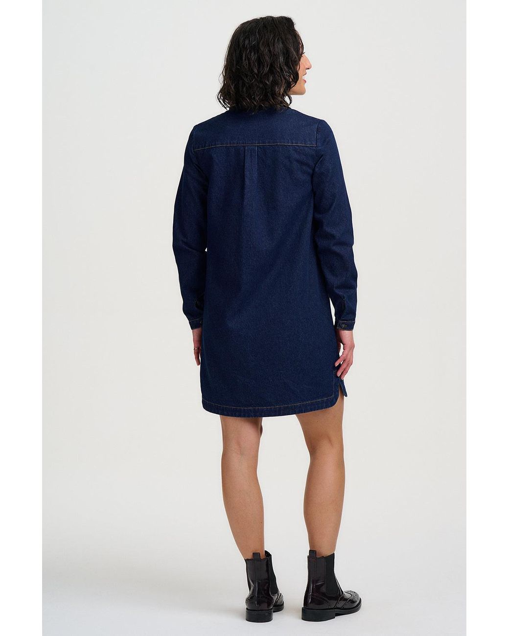 Sugarhill Blue Ilsa Short Denim Shirt Dress Leopard