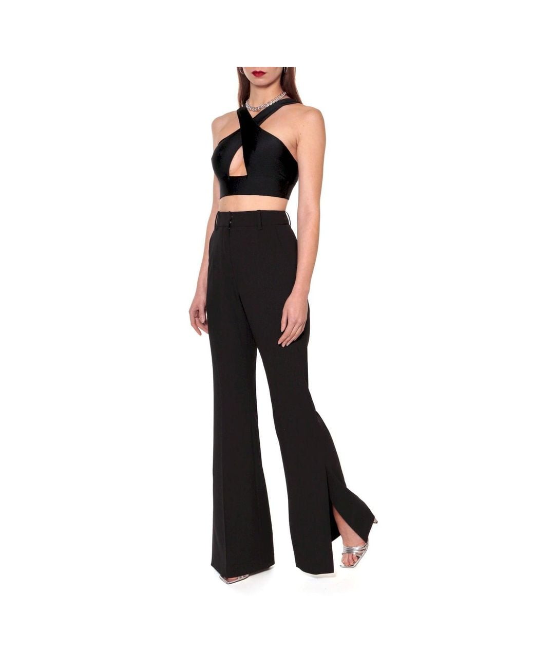 AGGI by HALEWSKI Black Camilla Neutral Flared Trousers -Long
