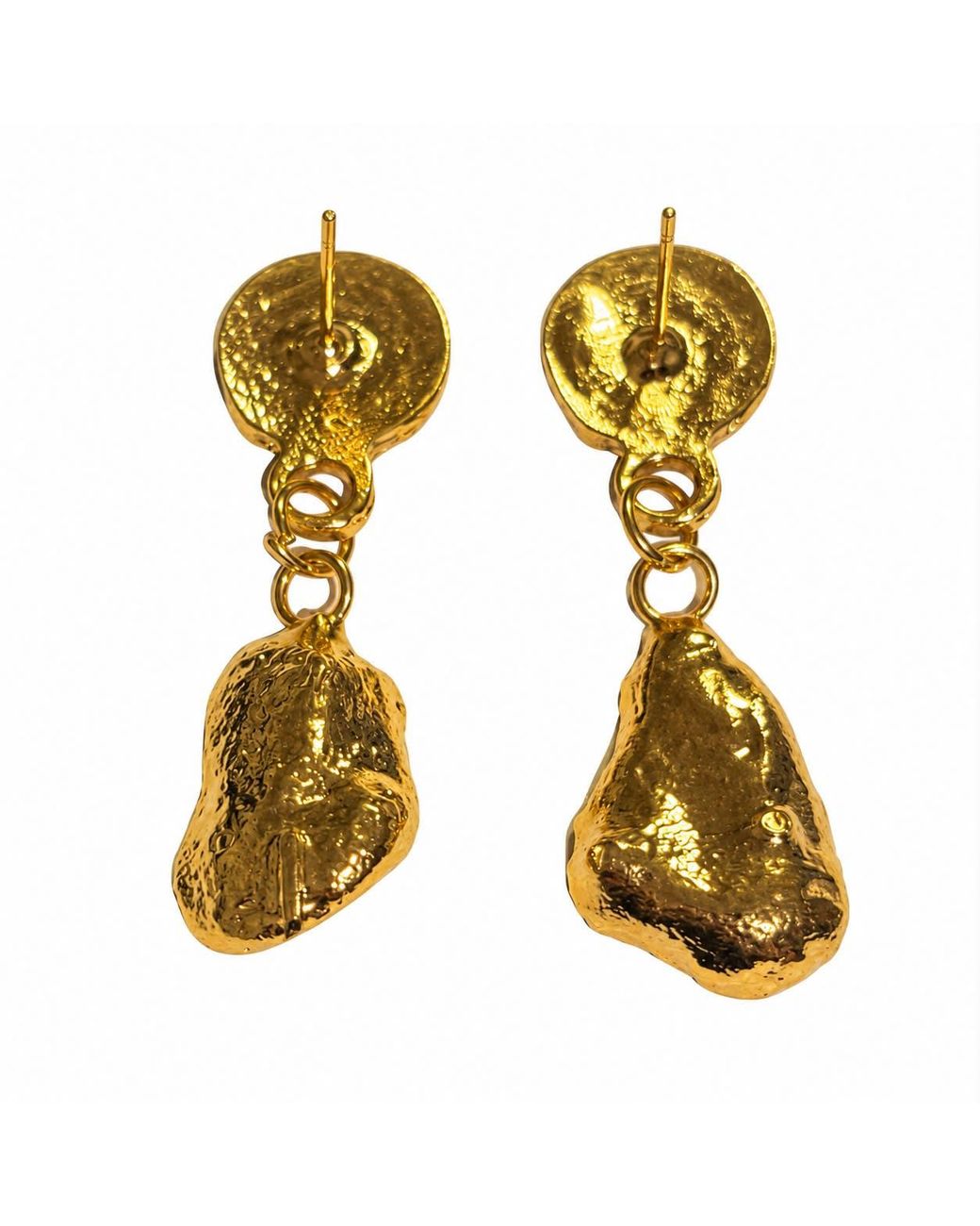 By Ozge Blue Istanbul Bosphorus Agate Druzy Plated Statement Drop Earrings